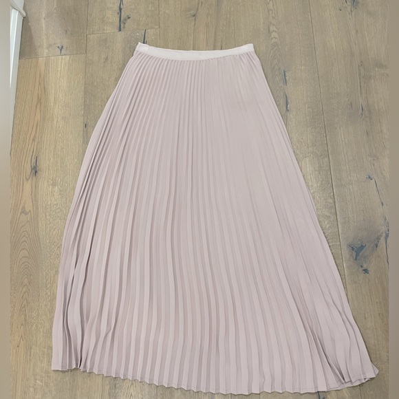 Dusty rose Babaton / Aritzia elastic waist midi pleated skirt - Picture 1 of 3